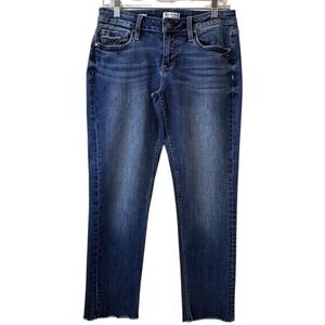 ✨Vigoss Women's Mid Rise Medium Wash Blue Denim Cotton Blend Crop Jeans Size 6